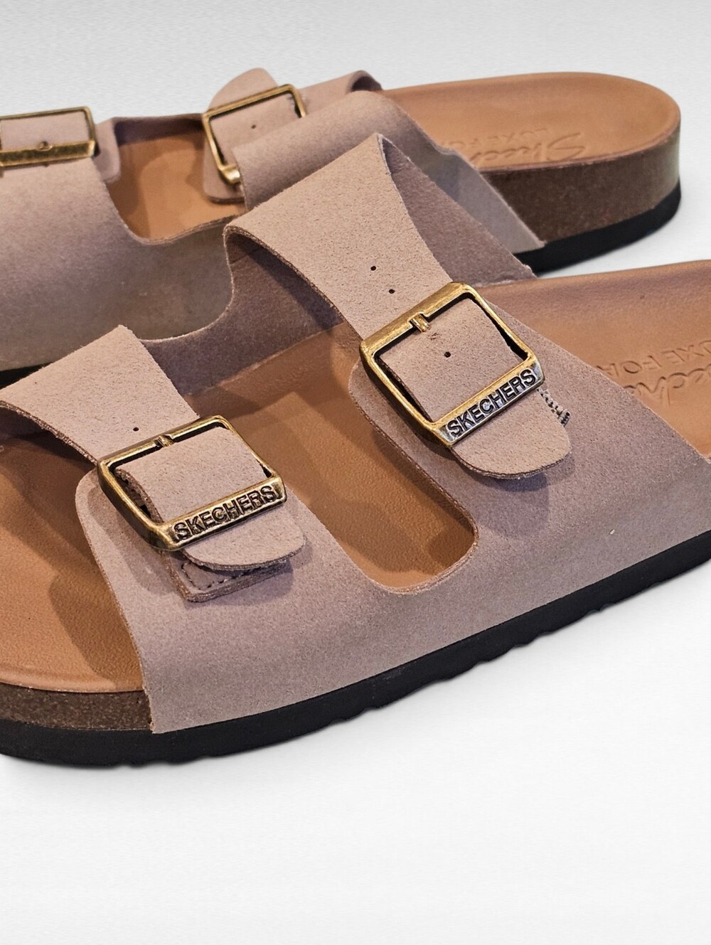 Skechers Two Strap Sandals Taupe Size 8 - Picture 2 of 15